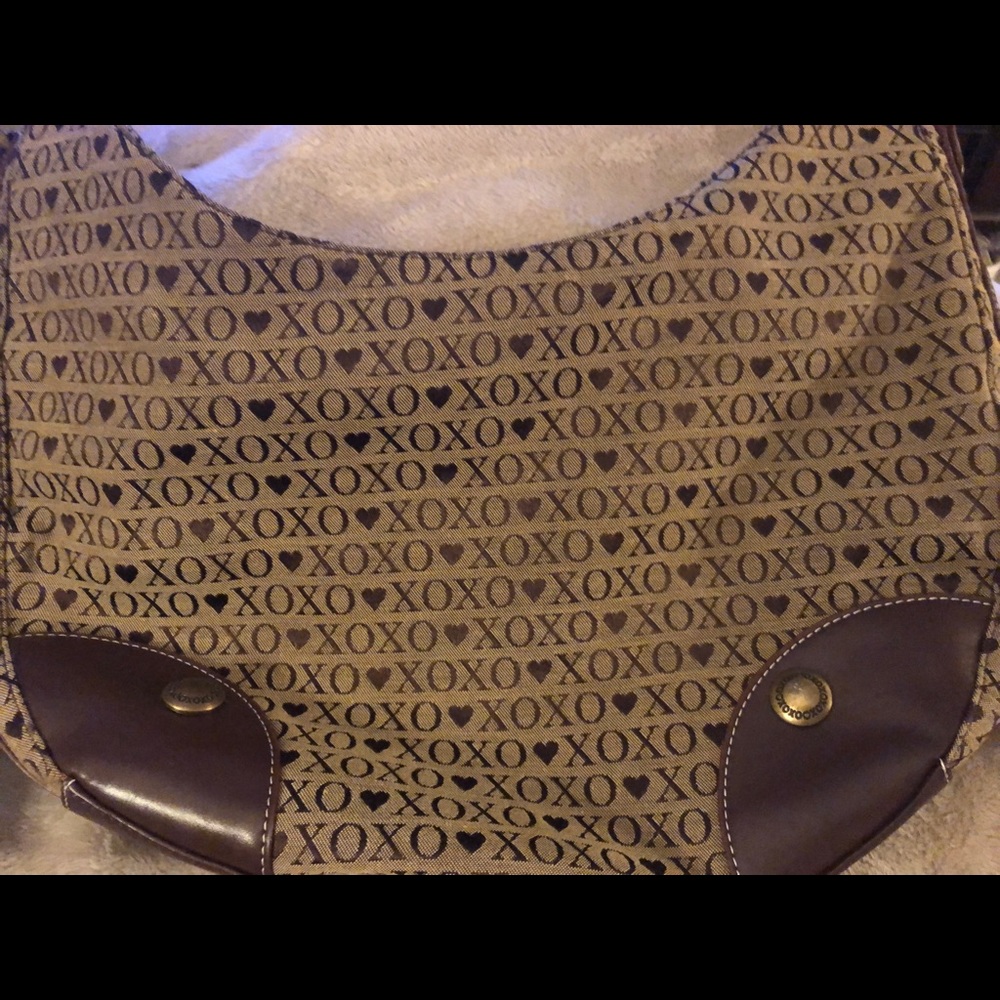 COXO Brown Shoulder bag with orange silk